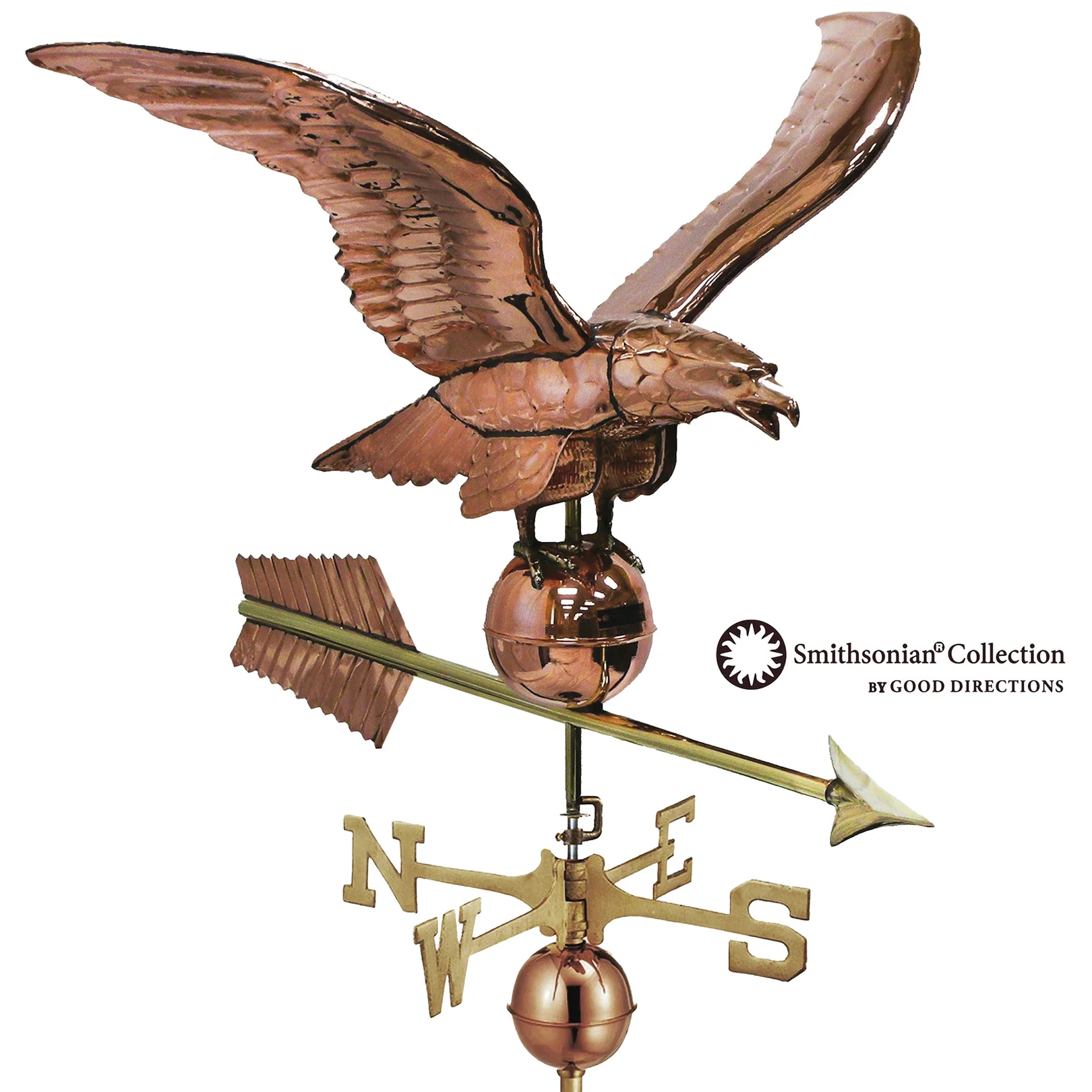 34" Smithsonian Eagle Estate Weathervane - Polished Copper by Good Directions