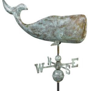 37" Large Whale Pure Copper Handcrafted Weathervane -0