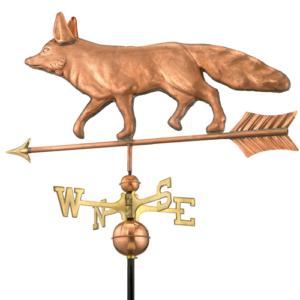 Fox Handcrafted Polished Copper Weathervane -0
