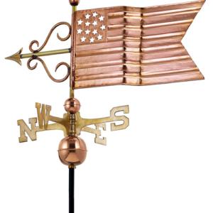 American Flag Weathervane Hand Crafted From Pure Copper -0