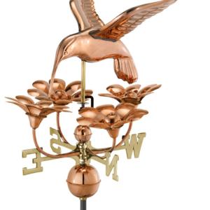 Hummingbird with Flowers Copper Weathervane-0