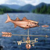 Bass with Lure and Arrow Pure Copper Weathervane - Image 2