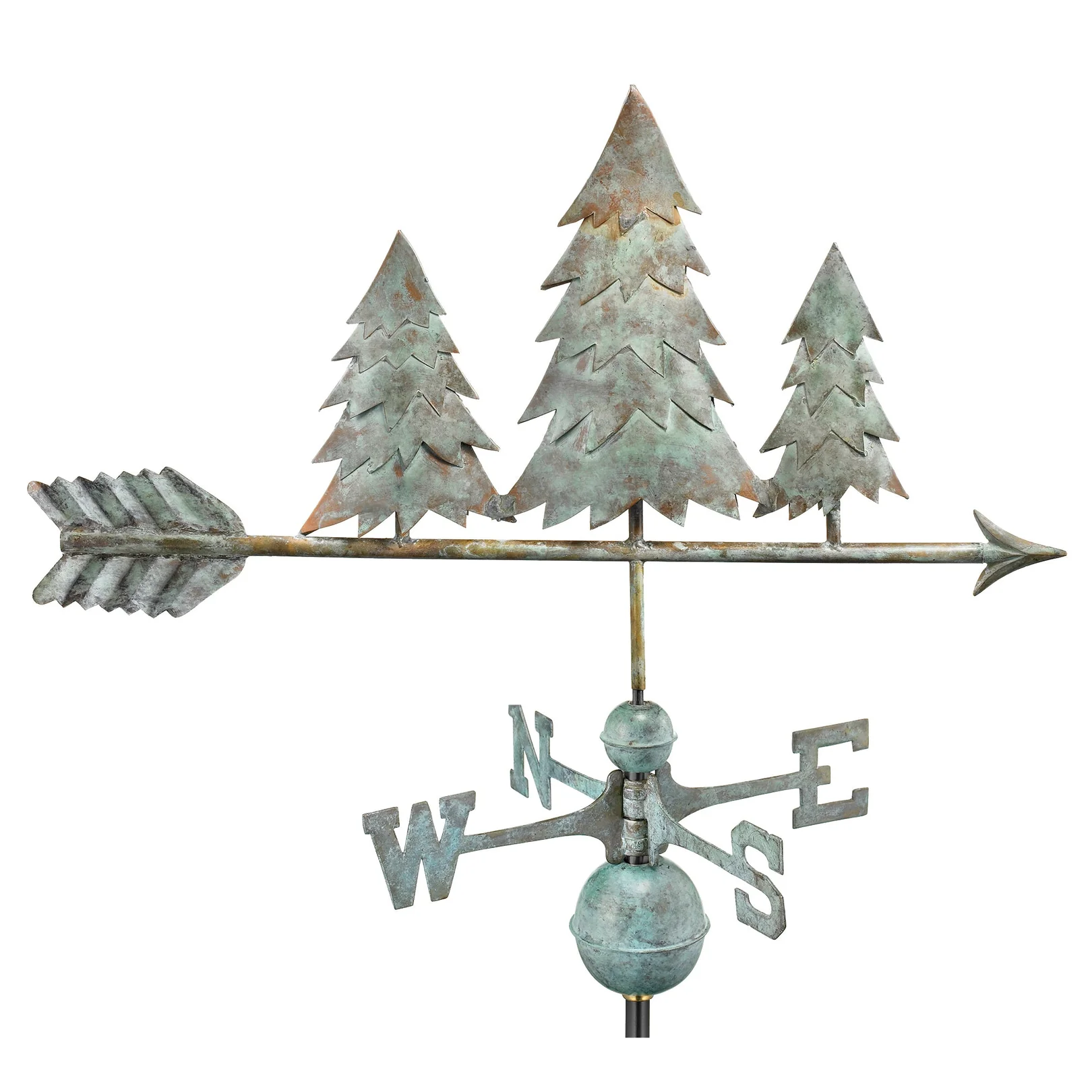 Pine Trees Weathervane - Blue Verde Copper by Good Directions