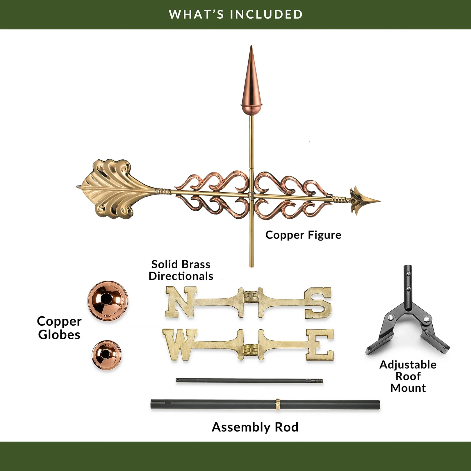 Smithsonian Arrow Weathervane – Polished Copper by Good Directions ...