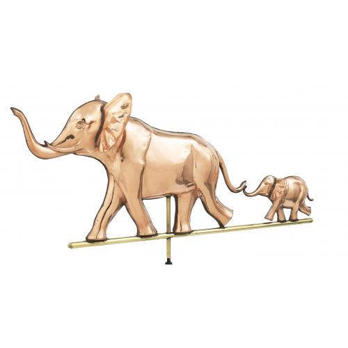 Elephant with Baby 3-D Copper Weathervane-3892