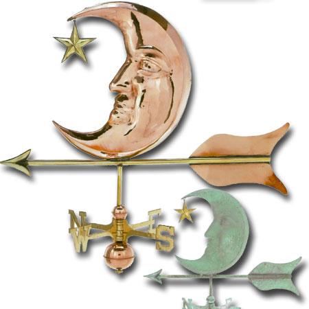 Moon and Star Copper Weathervane-0