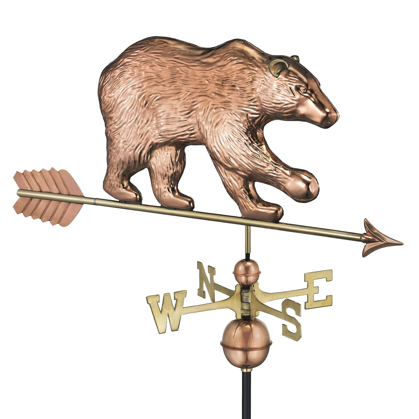 Bear Weathervane with Arrow - Polished Copper by Good Directions