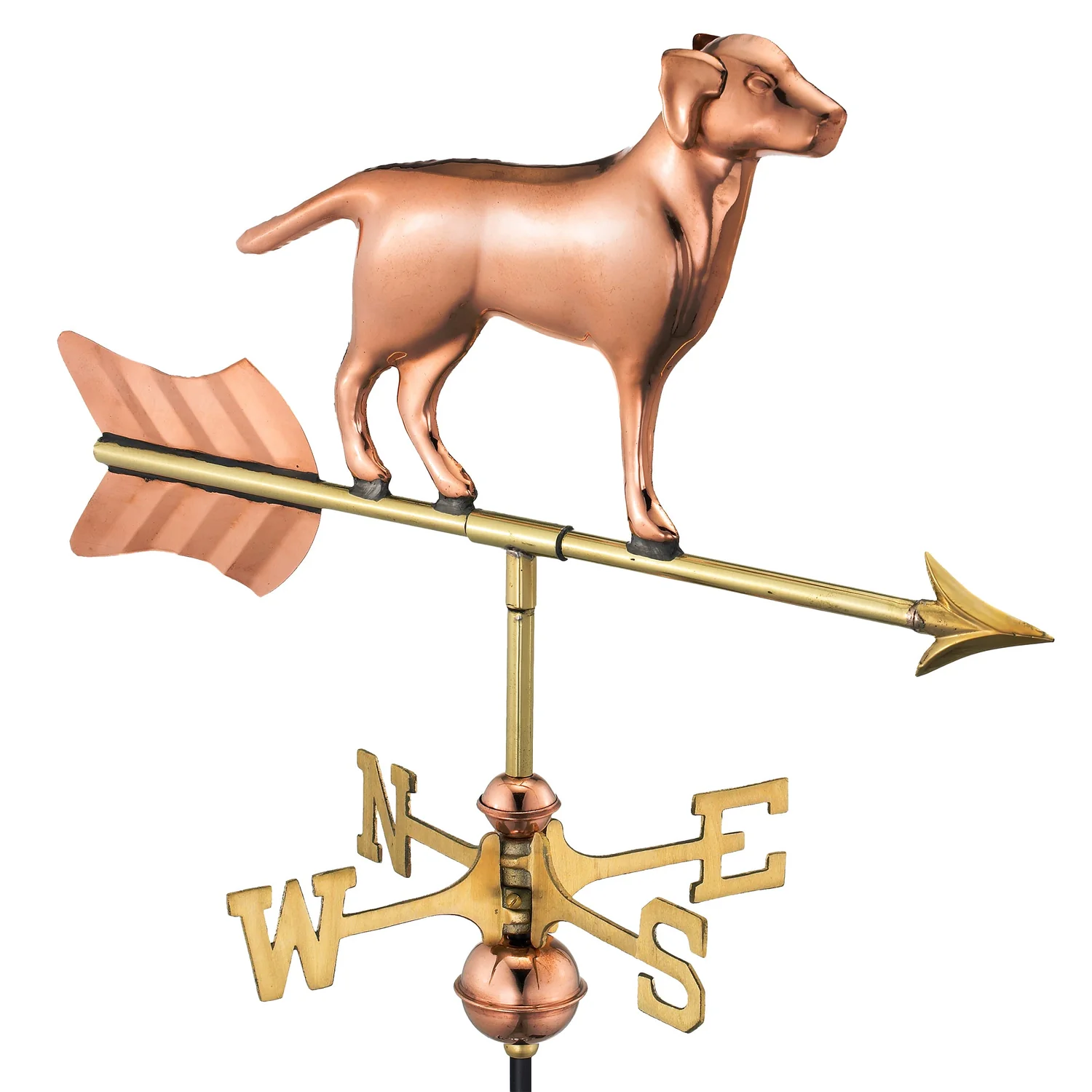 Labrador Retriever Garden Weathervane - Polished Copper w/Garden Pole by Good Directions