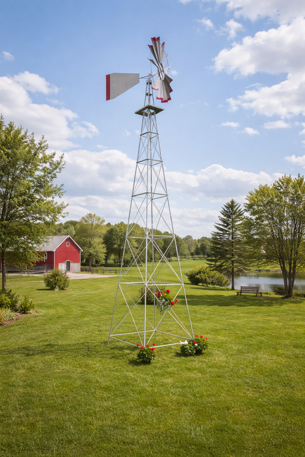Thirty Foot Ornamental (30 ft.)  Aluminum Windmill