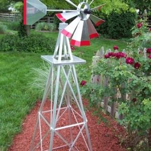 Six Foot Ornamental Aluminum Windmill-0