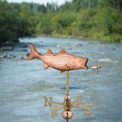 Garden Sized Bass with Lure Pure Copper Weathervane w/ Garden Pole - Image 2