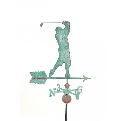 Golfer Swinging Copper Weathervane -3962