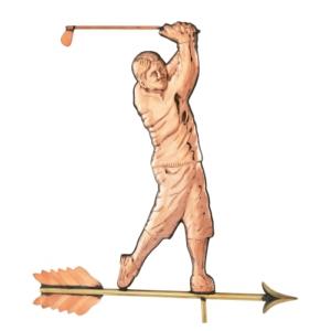 Golfer Swinging Copper Weathervane -0