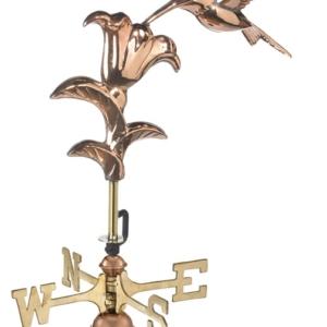 Cottage Sized Hummingbird Pure Copper Weathervane-0