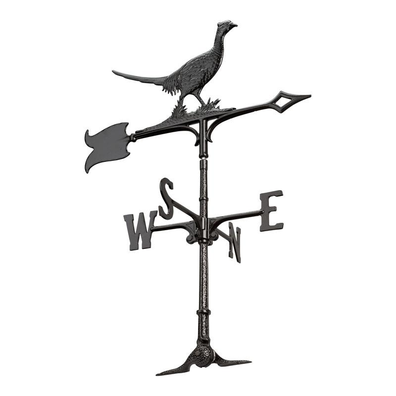 Steel Weathervane Decorative Metal Wind Vane Pheasant Bird Decor Wrought Iron 