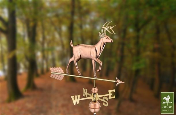 White Tail Buck Copper Hand Crafted Weathervane-4533