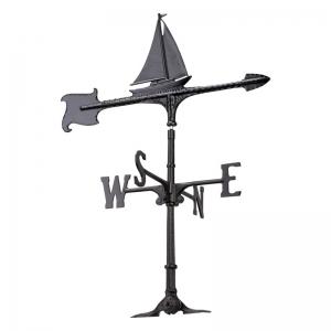 30" Black Sailboat Weathervane