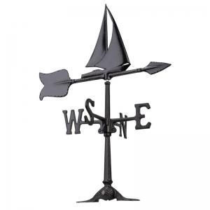 24" Black Sailboat Weathervane