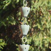13 Cup Tulip Pure Blue Verde Copper 8.5 ft. Rain Chain - Image 3