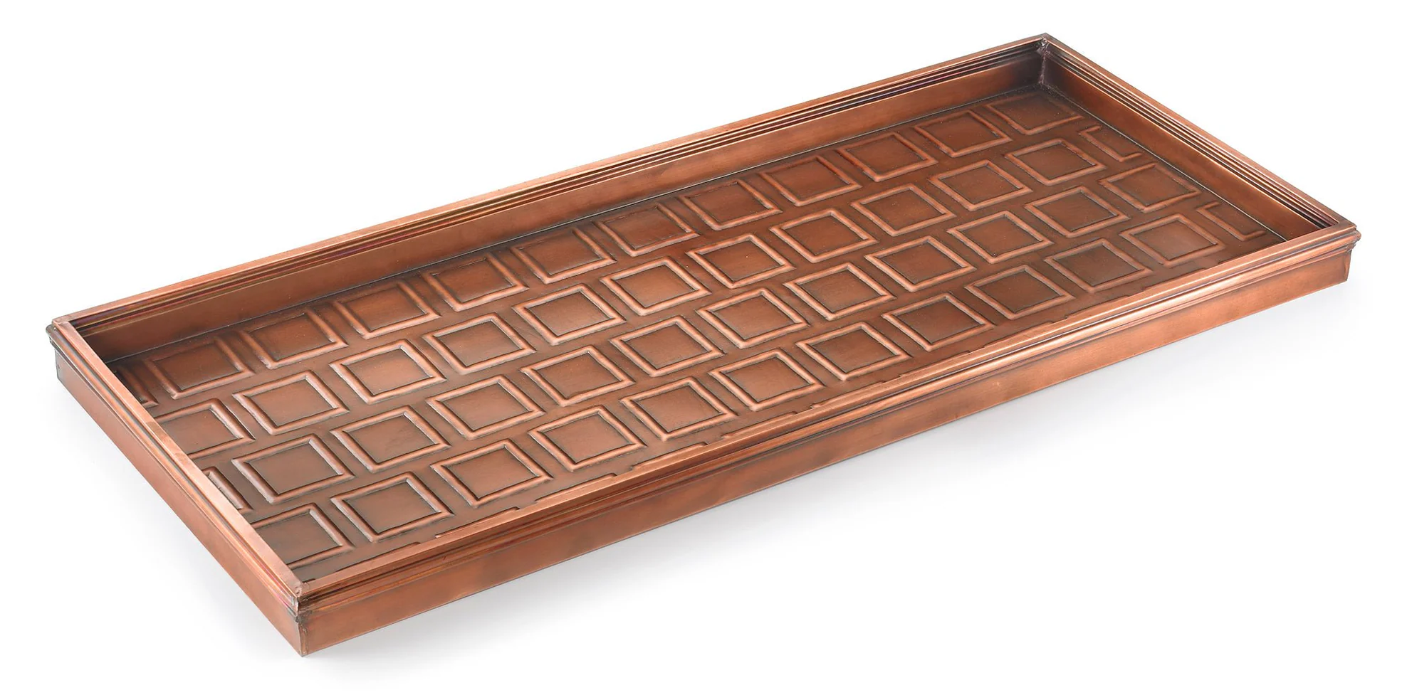 Square Multi-Purpose Boot Tray - Copper Finish