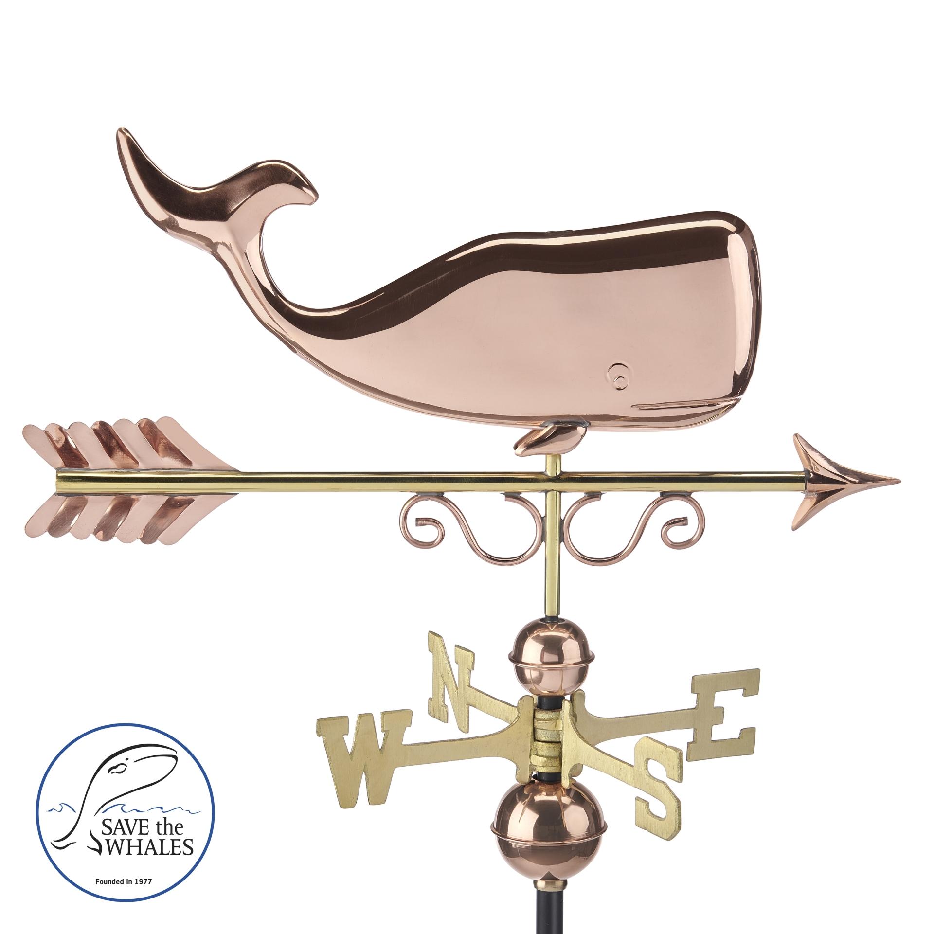 Save the Whales Weathervane - Pure Copper