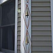 Diamond Pure Copper 8.5 ft. Rain Chain with Bells - Image 3