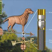 Labrador Retriever Weathervane with Arrow - Pure Copper - Image 2