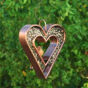 Heart Fly-Thru Bird Feeder - Copper Finish - Image 2