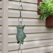 Fish Pure Blue Verde Copper 8.5 ft. Rain Chain - Image 3