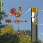 Bantam Rooster Weathervane - Pure Copper Hand Finished Multi-Color Patina - Image 4