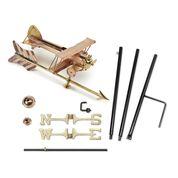 Biplane with Arrow Garden Weathervane - Pure Copper w/ Garden Pole - Image 3