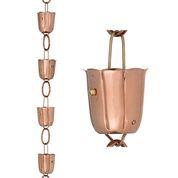 14 Cup Bluebell Pure Copper 8.5 ft. Rain Chain