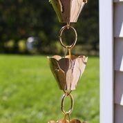 13 Cup Tulip Pure Copper 8.5 ft. Rain Chain - Image 3