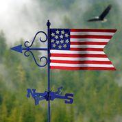 American Flag Garden Weathervane - w/ Garden Pole - Image 2