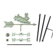 Rabbit Garden Weathervane - Blue Verde Copper w/ Garden Pole - Image 4