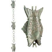 Fish Pure Blue Verde Copper 8.5 ft. Rain Chain
