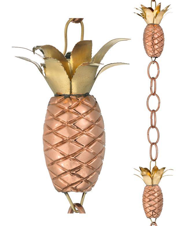 Pineapple Rain Chain - Polished Copper by Good Directions