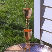 14 Cup Bluebell Pure Copper 8.5 ft. Rain Chain - Image 3