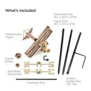 Biplane Garden Weathervane - Pure Copper w/ Garden Pole - Image 3