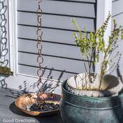 Small Single Link Pure Copper 8.5 ft. Rain Chain - Image 2