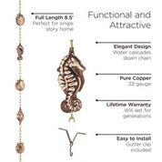 Seashore Pure Copper 8.5 ft. Rain Chain - Image 4