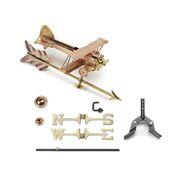 Biplane with Arrow Cottage Weathervane - Pure Copper w/ Roof Mount - Image 3