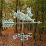Rabbit Garden Weathervane - Blue Verde Copper w/ Garden Pole - Image 2