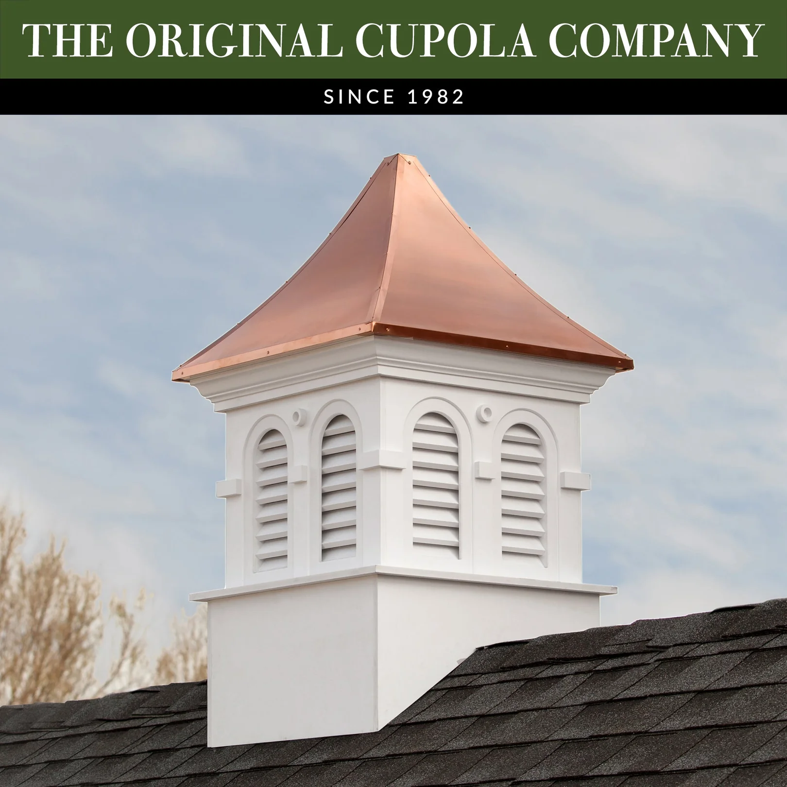 Smithsonian Columbia Vinyl Cupola with Copper Roof By Good Directions