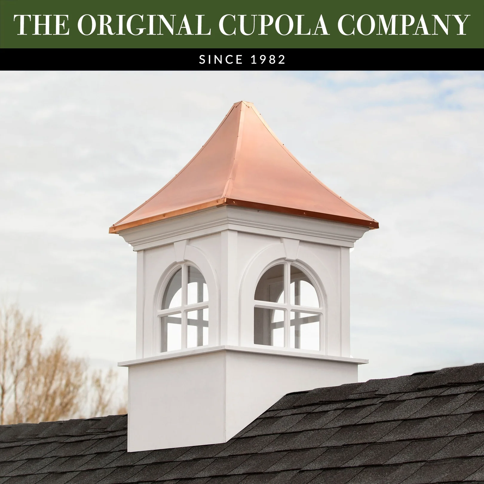 Smithsonian Fairfax Vinyl Cupola with Copper Roof By Good Directions