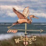 Blue Heron with Arrow Cottage Weathervane - Pure Copper w/ Roof Mount - Image 2
