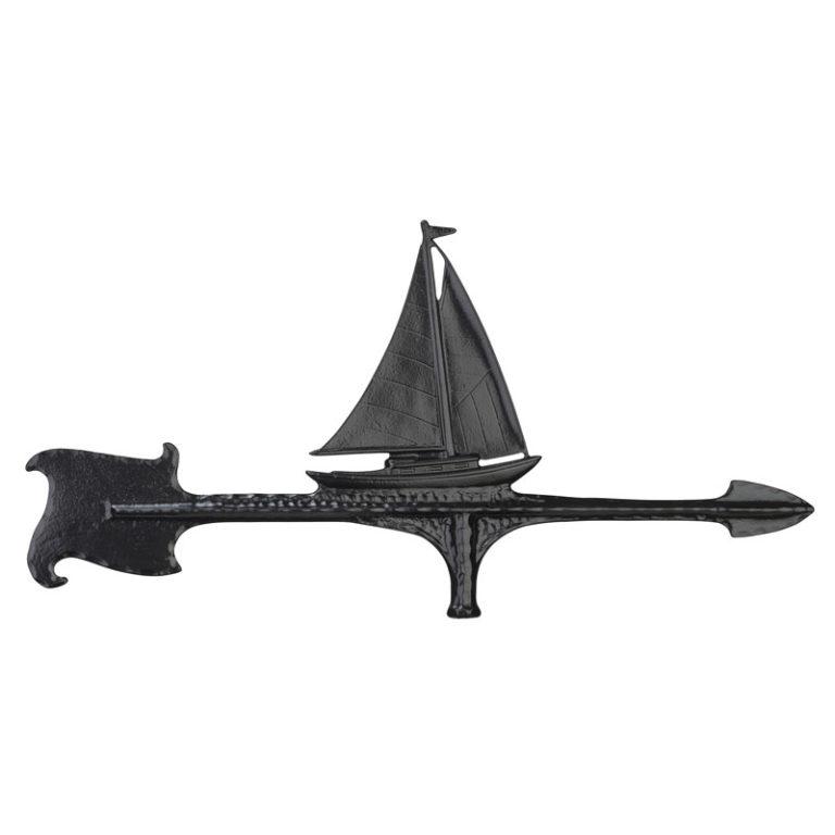 30" Black Sailboat Weathervane - Image 4