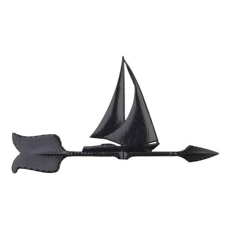 24" Black Sailboat Weathervane - Image 4