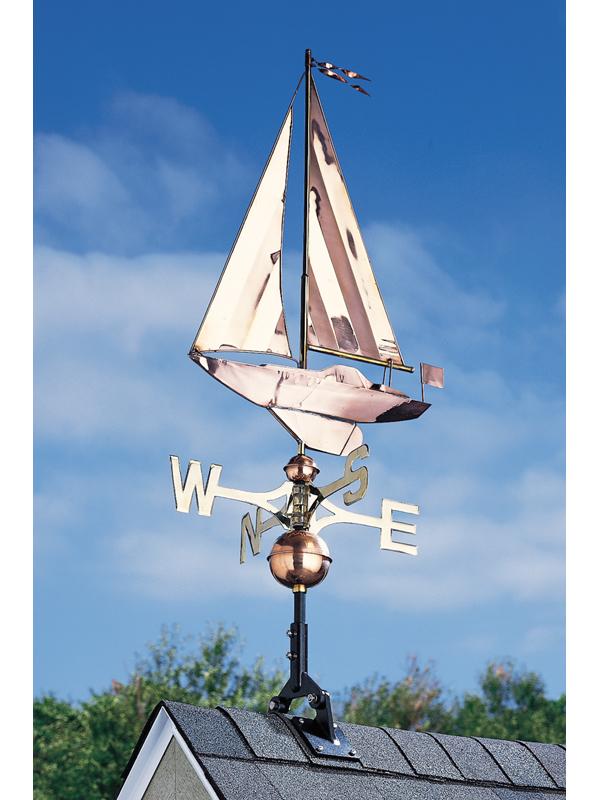 Copper Sailboat Weathervane-0