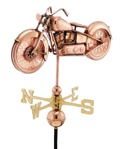 Motorcycle Weathervane 669 - Polished Copper-0